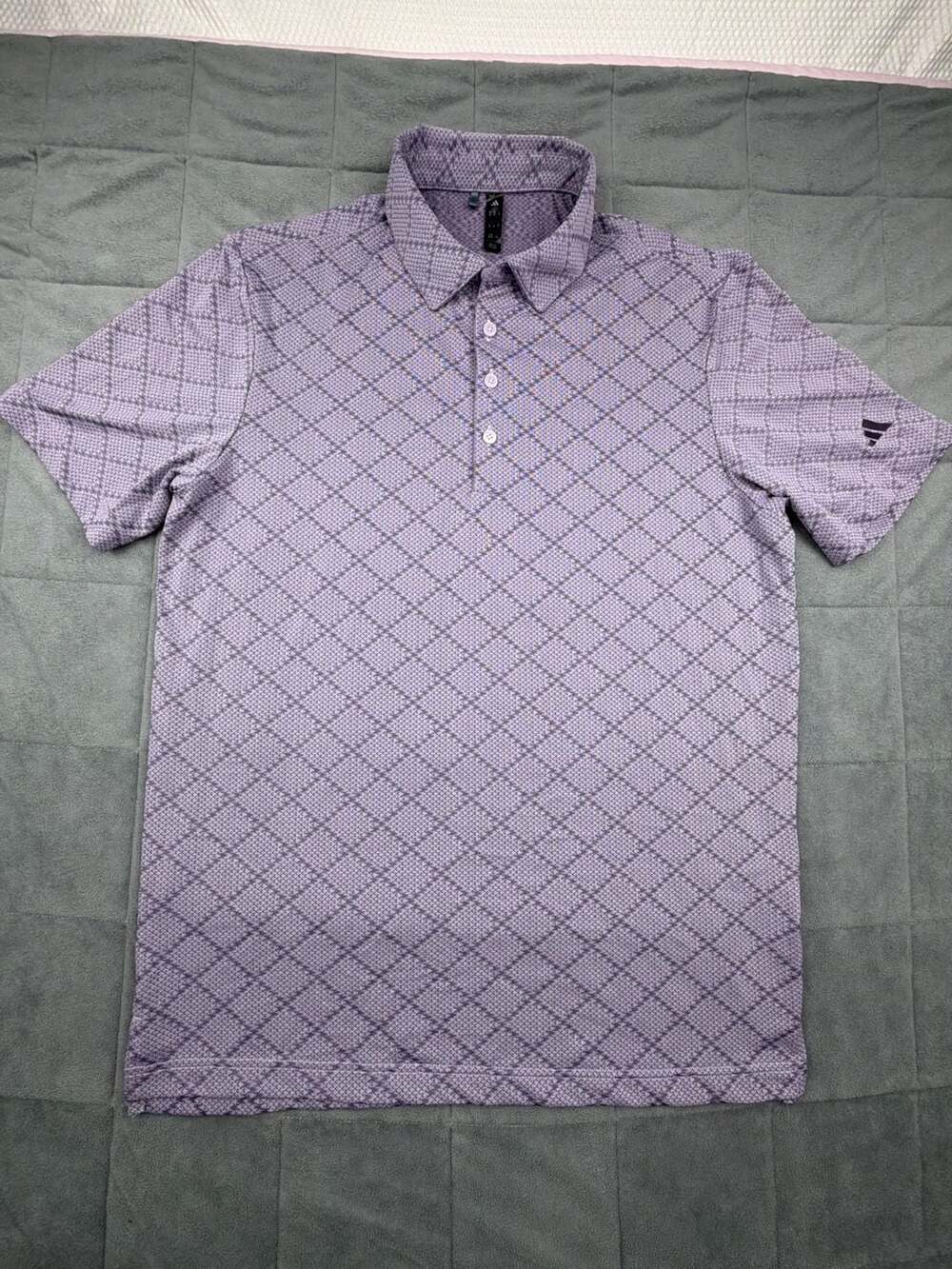 Adidas Ultimate365 Hounds Jacquard Golf Polo Purple Medium